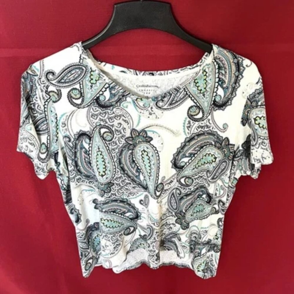 Women's Croft & Barrow The Classic Paisley Tee Shirt Size XL